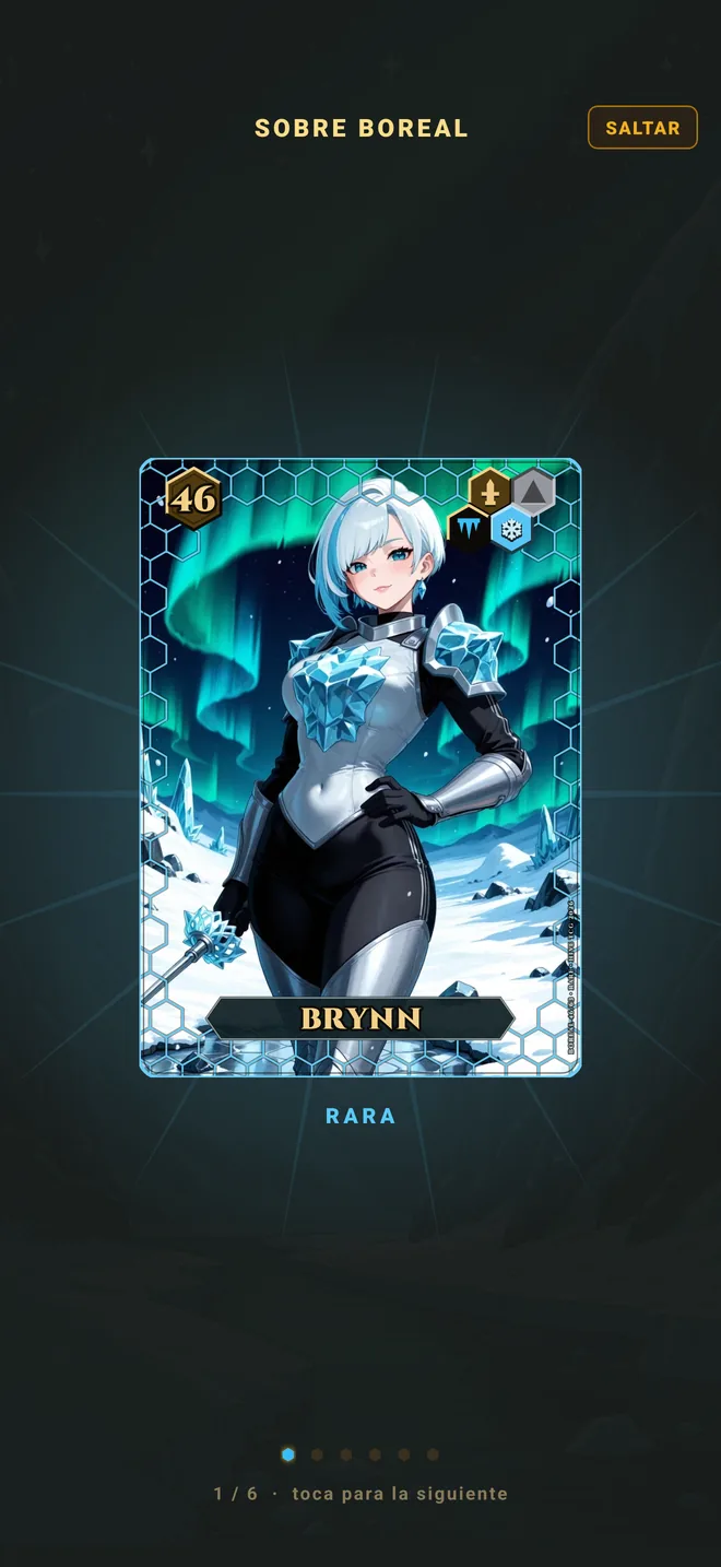 Hive TCG — una carta revelada al abrir un sobre